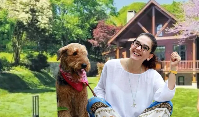 Diyetisyen Dilara Koçak alıcılara villayı polis eşliğinde gösteriyor